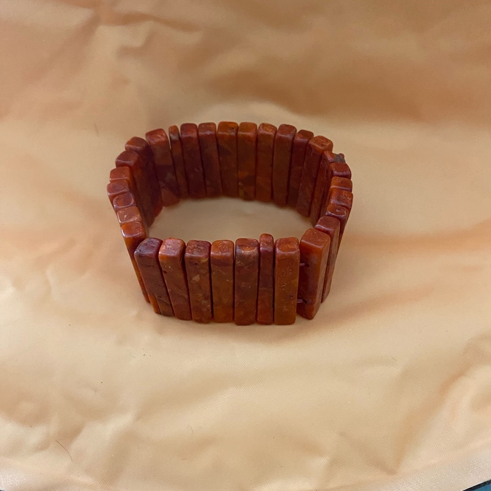 Vintage 70s Natural Jasper Stretch Bracelet